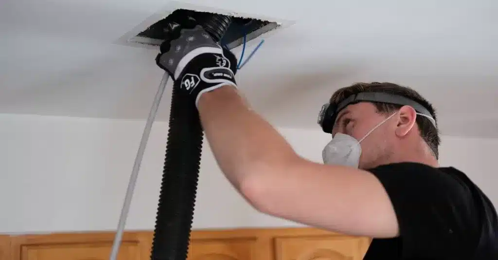 air duct cleaning drill ductwork man hvac denver 1024x534 1