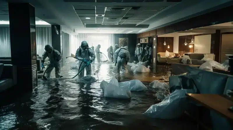 Emergency water extraction from flooded carpet in Doncaster