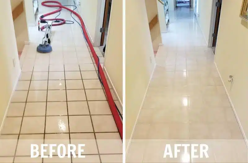 Clean ceramic tile and grout in a Balwyn home after cleaning