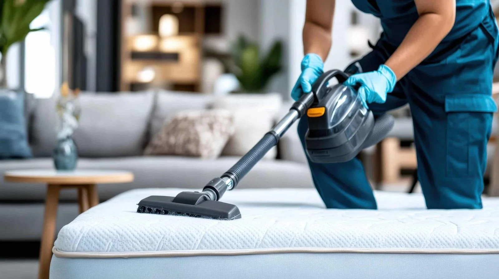 Mattress steam cleaning and sanitising in a Ferntree Gully bedroom