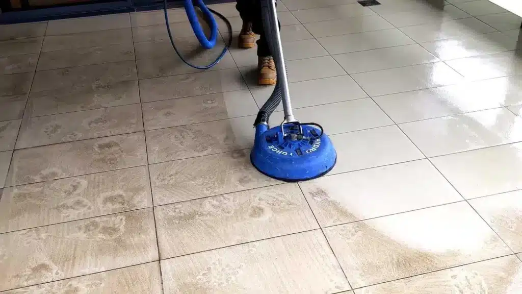 Tile and grout cleaning restoring grout colour in Melbourne